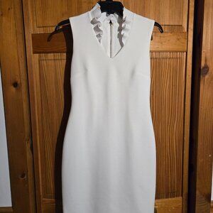Calvin klein white scuba sheath dress